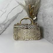 Chanel handle mini flap bag yellow snakeskin 20cm - 3