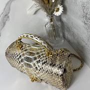 Chanel handle mini flap bag yellow snakeskin 20cm - 2