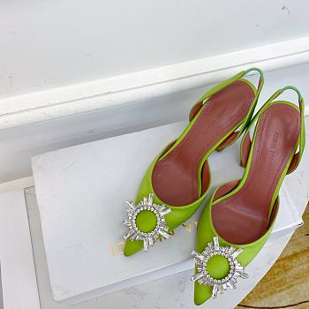  Amina Muaddi green heels