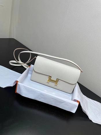 Hermes Constance Togo Epsom White Wallet