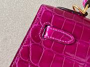 Hermes Kelly pink crocodile leather 25 - 3