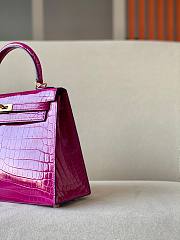 Hermes Kelly pink crocodile leather 25 - 6