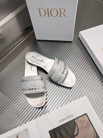 Dior silver slippers