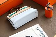 Hermes Kelly Mini White Blue Leather  - 4