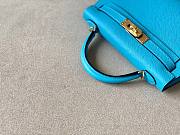 Hermes Kelly Mini Blue Leather - 5