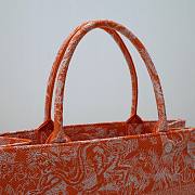 Dior Medium Book Tote Orange Reverse Embroidery - 2