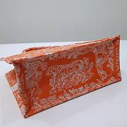 Dior Medium Book Tote Orange Reverse Embroidery - 4