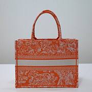 Dior Medium Book Tote Orange Reverse Embroidery - 6