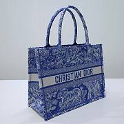 Dior Medium Book Tote Blue Reverse Embroidery - 5