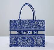 Dior Medium Book Tote Blue Reverse Embroidery - 1