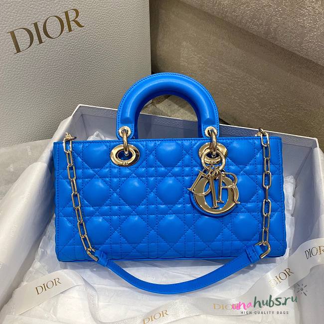 Dior D-Joy Blue Leather Bag - 1