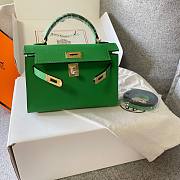 Hermes Kelly Mini Green Leather - 4