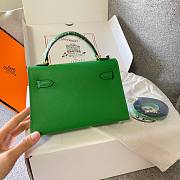 Hermes Kelly Mini Green Leather - 5