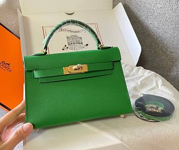 Hermes Kelly Mini Green Leather