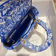 Dior Lady Blue Reverse Embroidery Bag - 4