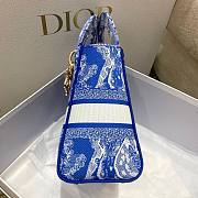 Dior Lady Blue Reverse Embroidery Bag - 3