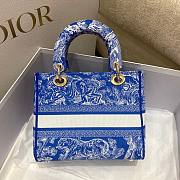 Dior Lady Blue Reverse Embroidery Bag - 2