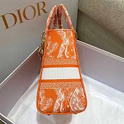 Dior Lady Orange Reverse Embroidery Bag - 2