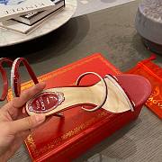 RENE Cleo embellished red leather sandals 10,5cm - 5