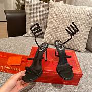 RENE Cleo embellished black leather sandals - 3