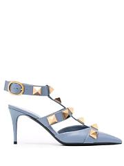 Valentino Garavani Roman Stud Pumps Blue Heels 8cm  - 6