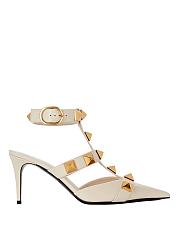 Valentino Garavani Roman Stud Pumps White Heels 8cm - 5