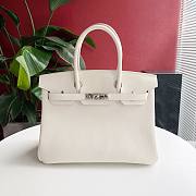 Hermes Togo Birkin White Leather Silver 30cm - 1