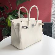 Hermes Togo Birkin White Leather Silver 30cm - 5