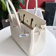 Hermes Togo Birkin White Leather Silver 30cm - 4