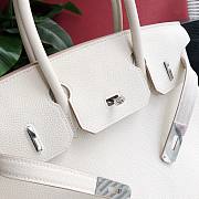 Hermes Togo Birkin White Leather Silver 30cm - 3