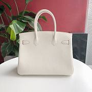 Hermes Togo Birkin White Leather Silver 30cm - 2