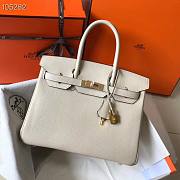 Hermes Togo Birkin White Leather Gold 30cm - 1