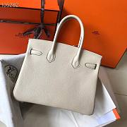 Hermes Togo Birkin White Leather Gold 30cm - 5