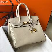 Hermes Togo Birkin White Leather Gold 30cm - 4