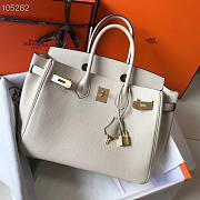 Hermes Togo Birkin White Leather Gold 30cm - 3