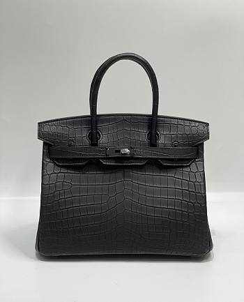 Hermes Crocodile Birkin Black Leather 30cm