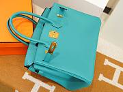 Hermes Birkin Blue Leather Gold 30cm - 5