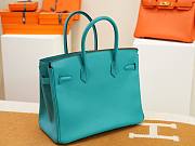 Hermes Birkin Blue Leather Gold 30cm - 4