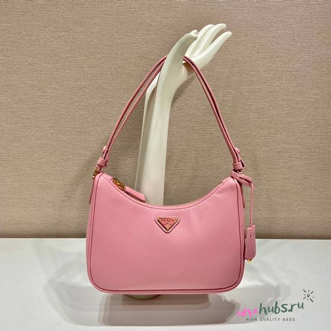 Prada Saffiano Pink Leather Shoulder Bag  - 1