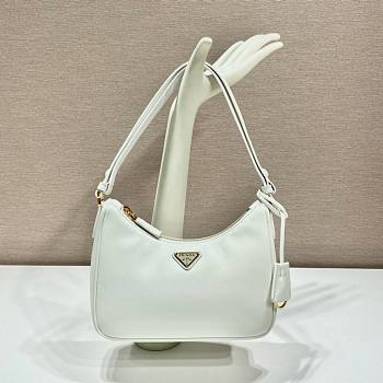 Prada Saffiano White Leather Shoulder Bag