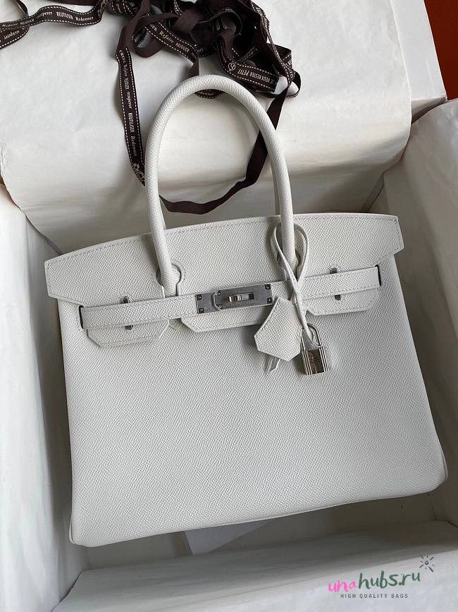 Hermes White Epsom Silver Hadware 30 - 1