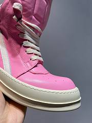 Rick Owens Pink High Sneakers - 3
