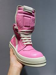 Rick Owens Pink High Sneakers - 4