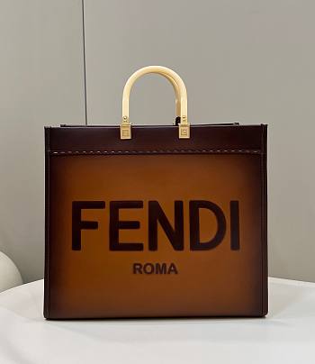 Fendi sunshine tote brown ombre leather 41cm