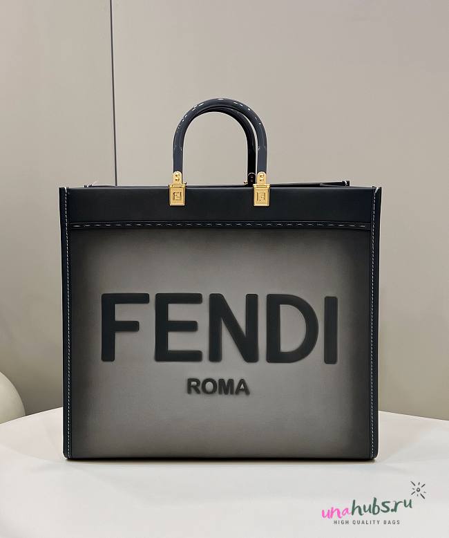 Fendi sunshine tote gray ombre leather 41cm - 1