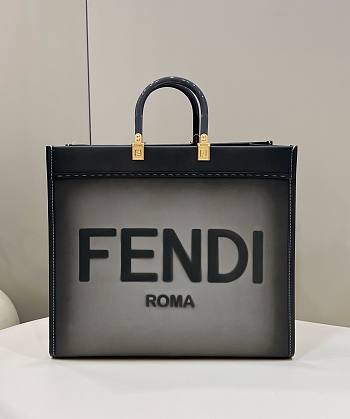 Fendi sunshine tote gray ombre leather 41cm