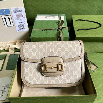 Gucci Horsebit 1955 small beige / white Bag