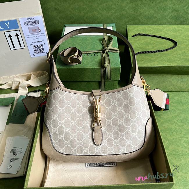  Gucci Jackie 1961 small GG beige / white shoulder bag - 1
