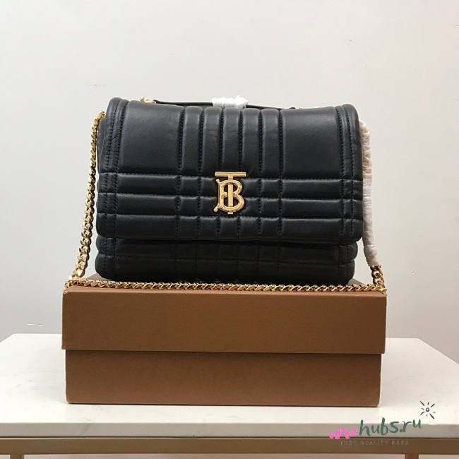  Burberry quilted black leather shoulder bag  - 1