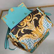 Fendi x Versace Fendace La Medusa Blue Medium Handbag - 4